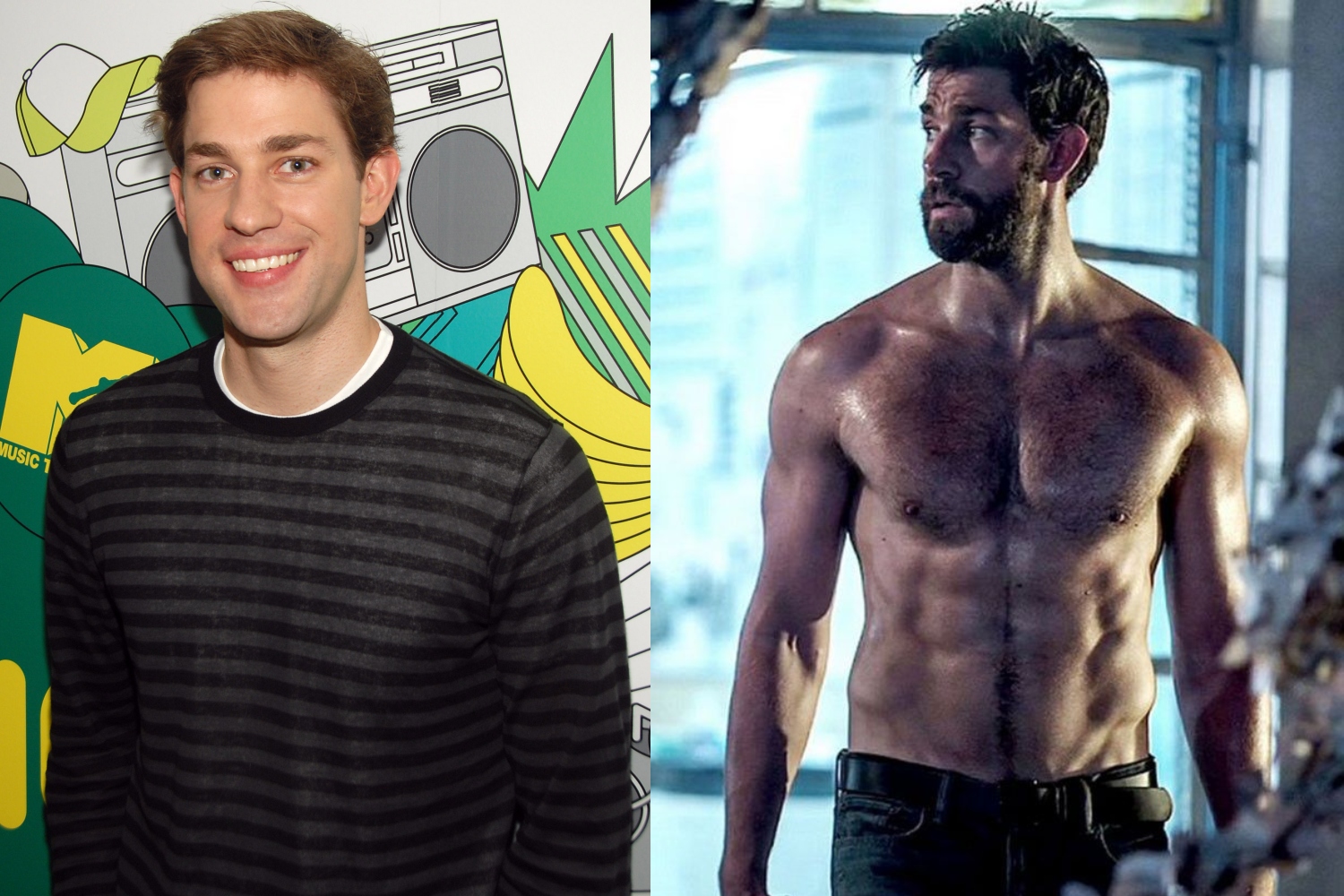 How John Krasinski transformed his body and built a six pack